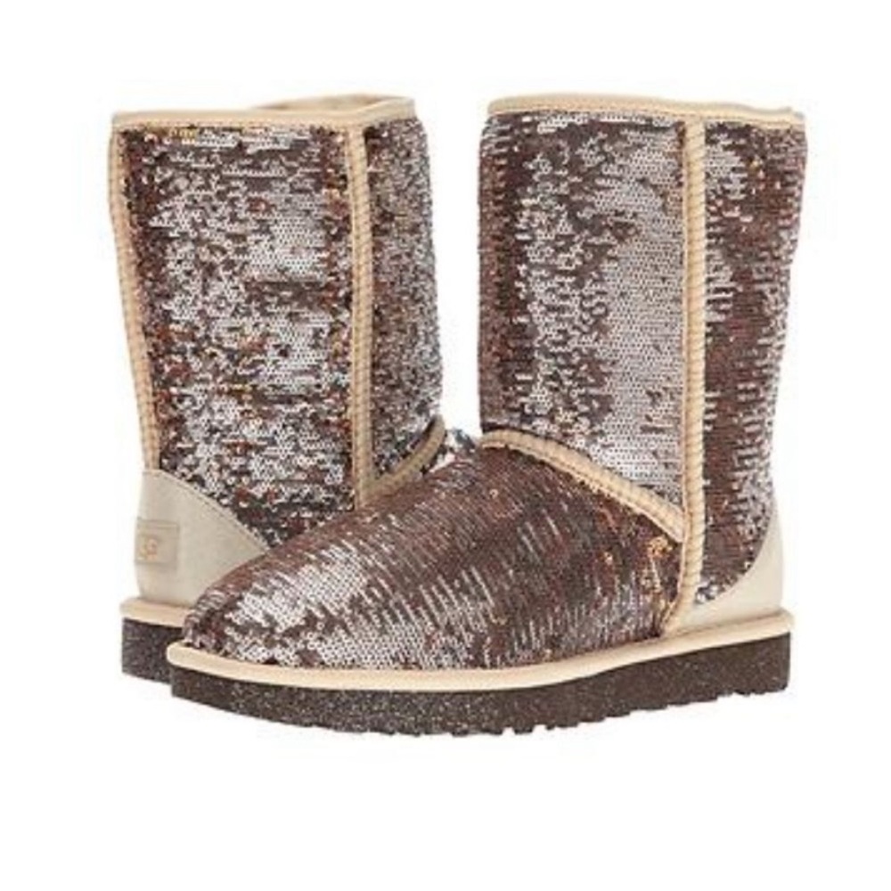 UGG Sequin Sparkly Boots in Champagne